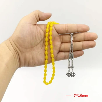 Ambers Culoare Tasbih 33 Margele Rasina galben Rozariul Musulman Ramadan darul Islam bratari mens brățară de aur 2019
