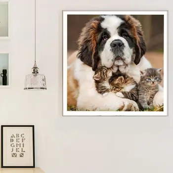 5D Diamant Pictura Set complet de Câine și de pisică Stras Rotund Imagine Broderie Vânzare Diamant Mozaic Decor Acasă Picătură Navă