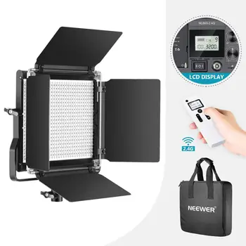 Neewer Avansate 2.4 G 660 Video cu LED-uri de Lumină,Estompat Bi-Color LED Panou cu Ecran LCD si Telecomanda Wireless pentru Fotografie de Produs