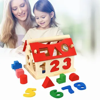 Nou Puzzle din Lemn Bloc Copil Jucărie de Învățământ Mic Digitale Casă Forma de Potrivire Jucării pentru Copii Copilul Dropshipping