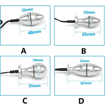 4 tipuri electric fizice terapie de șoc electro metal butt plug unisex jucărie sexuală pentru masculin feminin anal margele antrenor