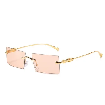 Doamnă de lux ochelari de Soare Moda Pătrat Mic Nuante pentru Femei Brand fără rame, Ochelari de Soare Femei Partid Decorative UV400 Ochelari