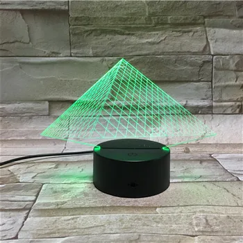 Ceas de Bază 3D Colorate Reîncărcabilă Piramida Modelul LED Lumina de Noapte LED-uri Lampa starea de Spirit pentru Copii, Jucării sau Cadouri de Birou Lumina
