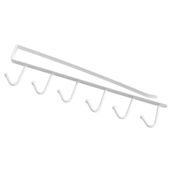 Sub-Dulap Cuier Raft cu 6 Cârlige Dulap de Bucătărie Raft de Depozitare Cârlig TSH Magazin