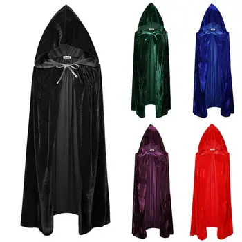2019 Halloween Moartea Mantie Adulti Catifea Pelerine Cape Capișon Costum Medieval Vrajitoare Wicca Vampir Petrecere Costume Cosplay 5 Culori
