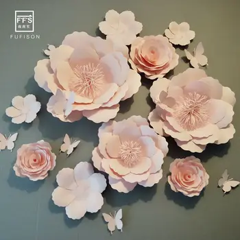 SET10# FFS Flori de Hârtie de Perete de Nunta 3D Flori de Camera de Decorare Petrecere Fundaluri Shopwindow Prima fată ziua de nastere partid