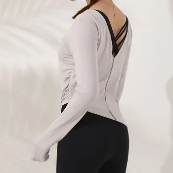 Neregulate Talie Sport Camasa Femei Maneca Lunga Crop Top Sexy Slim Dry Fit Yoga De Fitness Topuri Femei Tricouri Antrenament Sală De Gimnastică Îmbrăcăminte