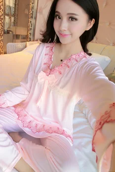Cu Mâneci lungi de Bumbac Femei Pijama Set de Desene animate Pijamale Fete Pijamale Mujer Doamna Casual Acasă Haine Plus Dimensiunea B-5339