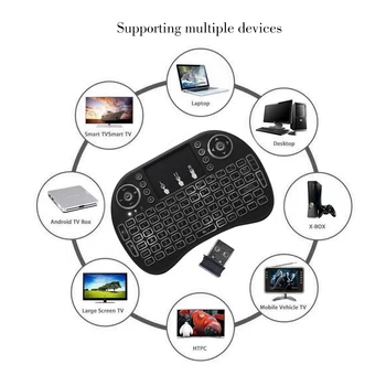 Vmade i8 Mini Wireless Tastatură cu iluminare din spate 2.4 GHZ rusă engleză spaniolă 3 Culoare Air Mouse-ul Pentru Laptop Smart Mini Android TV Box