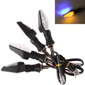 4buc/1 lot de Motociclete LED-uri de Semnalizare cu Lumină de Înaltă calitate, 12 Led Indicator luminos Dublă de Culoare Albastră și Ambră Semnalizare Lumina