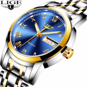 LIGE 2020 Femeie Nouă Ceasuri de Top Marca de Lux a Crescut Plin Ceas din Oțel Femei Cuarț Ceas de mână rezistent la apă Doamnelor Ceas de Ceas+Cutie