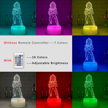 Cele mai noi 3D LED Lumina de Noapte Anime Acțiune Figura 7 Culori Atinge Iluzie Optică Lămpi de Masă Model de Lampa Cadouri Fabrica de Dropshipping