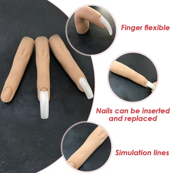 Nail Art Silicon Practică Degetul Model de Instrument Reglabil DIY Acrilic UV Gel de Unghii Manichiura Instrumente Pentru instruire 1 buc
