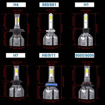 YHKOMS Masina Becuri cu LED H4 H7 H11 LED H1 H3 H8 H9 9005 9006 880 881 H27 3000K 4300K 6500K 8000K lumina Farurilor de Ceață Bec 12V