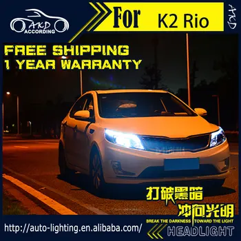 AKD Styling Auto Lampă de Cap pentru Kia K2 Faruri 2011-Rio LED Faruri LED DRL H7 D2H Ascuns Opțiune Angel Eye Bi Xenon Fascicul