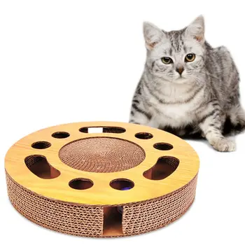 Animale de companie Cat Scratcher Interactive Catnip Jucării Pisoi Zgarieturi Carton cu Bile