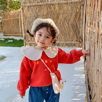 Coreea de sud este Nou Toamna Pulover Cald+saci de Fete de Iarnă de Pluș Pulover Copii Străini Vârful Îngroșat Fete Bluze Camasi Copii