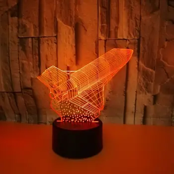 Racheta Model LED 3D Lumina de Noapte În 7 Culori Intermitente Remote Touch Usb Iluzie starea de Spirit Copil Sleeepping 3D Lampa Decor Acasă