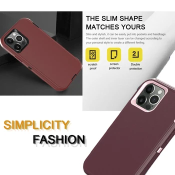 Simplu Moda Culoare de Telefon Caz Pentru IPhone 12 Pro 12 Mini-12 Pro Max rezistenta la Socuri Defender Caz Acoperire+Centura Clip TPU Caz Acoperire