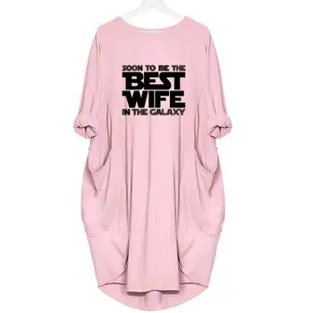 New Sosire T-Shirt Pentru Femei de Cea Mai bună Soție Din Galaxy Pocket Tricou Topuri Harajuku T-Shirt Femei Streetwear transport gratuit