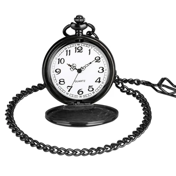Retro Negru Bijuterii de Ziua de Suveniruri Cadouri Pentru Fiul Meu Gravat Salut Cuarț Ceas de Buzunar pentru Fiul Omului Ceas de Lux de Top reloj