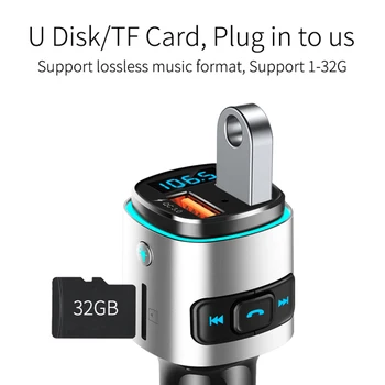 CDEN auto MP3 player FM transmițător U disc pierderi music player receptor Bluetooth hands-free USB QC3.0 rapid încărcător de mașină