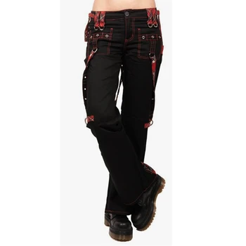 New Safari Stil Gotic Pantaloni Femei Negre Cu Talie Înaltă Buzunar Plin Lungime Pantaloni Streetwear Femei Joggeri Pantaloni De Trening D30