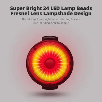 Biciclete inteligent de Lumină Lampă cu LED-uri Impermeabil pentru Încărcare în Siguranță de Avertizare Ciclism Stop Bicicleta de Munte de Lumină din Spate Accesorii
