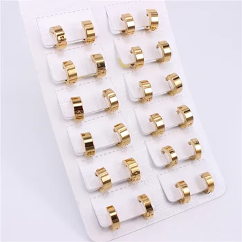 12pcs/card 5 opțiuni de 10mm-13mm catarama bijuterii pentru femei netede din oțel Inoxidabil bijuterii cercei Cerc K021