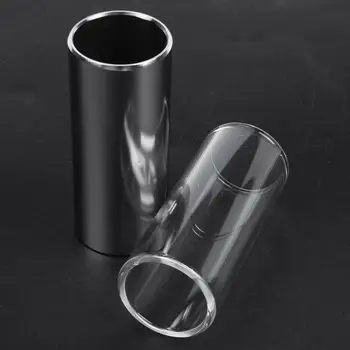 2 Bucati lamelă de Sticlă și Metal Slide pentru Chitara, Bas, Mediu (6 cm)