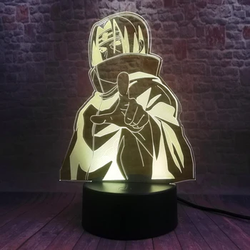 Naruto Kakashi Minato Uchiha Sasuke Lumina de Noapte În 7 Culori Schimbare Led Copii Noptiera Corpuri Vizuale 3D Anime USB Lampa de Birou fo Xmas