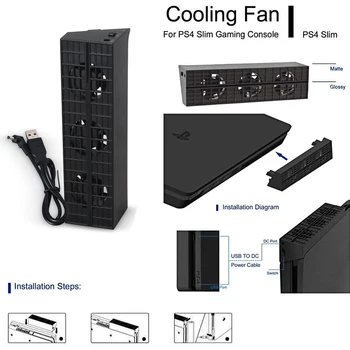Ventilator de răcire a Răcitorului de Căldură Exhaustor de Control al Temperaturii Pentru PS4 Slim Consola de jocuri