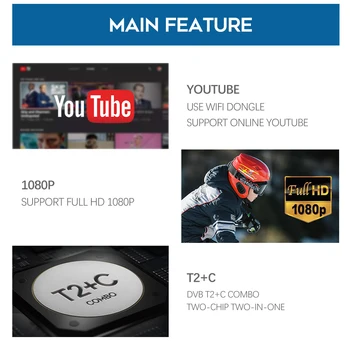 HD DVB-C Dvb t2 Tuner Digital Receptor TV Box TV Tuner suport Youtube Receptor TV rus Set Top Box cu WIFI