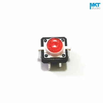 100buc 12*12*7mm Prin Gaura Micro Buton Tactil de Moment Comutator Cu LED Verde Roșu Galben Albastru Alb