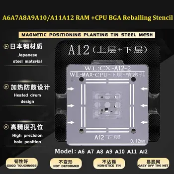 Pentru iPhone 5/6/6S/7/8 Plus X XS MAX XR A8 A9 A10 A11 A12 CPU Ram Superior Instalație de mai Jos Tablă de Oțel cu Ochiuri BGA Reballing Șablon Șablon