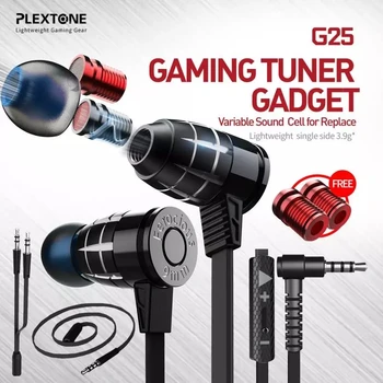 PLEXTONE G25 bullet cap de 3,5 mm în ureche căști cu fir gaming cu microfon izolare a zgomotului căști pot Sunet Variabil de Celule Pentru a Înlocui