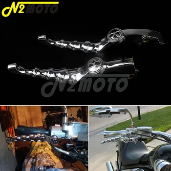 Chrome Motocicleta Craniu Schelet Mână de Frână de Ambreiaj Pârghii Pentru Honda Shadow Nighthawk Magna Spiritul VT 600 750 1300 1100 CB750