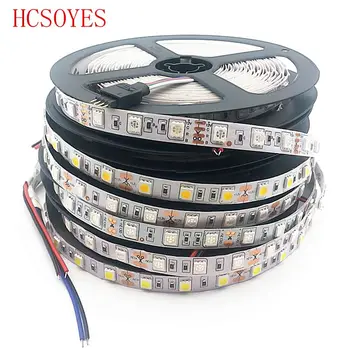 (5M/role) whte/cald alb/rosu/verde/albastru/RGB opționale non-impermeabil benzi cu led-uri DC12V 5050 SMD 60leds/m flexibile LED Strip Lumină