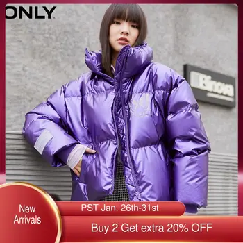 ONLY2020 iarna material lucios fluture model de imprimare în jos jacheta femei | 120423067