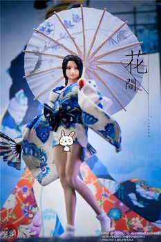 În stoc 1/6 Scară Haine Accesorii 1/6 soldat de sex feminin stil Japonez și chimono scurt/baie de haine cu umbrela