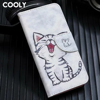 COOLY Portofel din Piele Flip-Caz Pentru iPod touch 5 6 Cover Pentru iphone 5S 5 6 SE 6S 7 8 Plus X XR XS Max Pisica Frunze de Marmură Telefon Coque