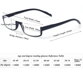 Ochelari Moda Plasitic Cadru Jumătate Femeie Bărbați Eyewears Ochelari arc Balama Black Tortoise Hipermetropie gafas de lectura