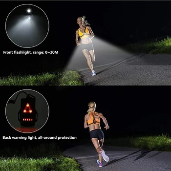 2020 Fierbinte Sport în aer liber, care Rulează Lumini de Noapte LED-uri care Rulează Lanternă Drumeții Lumini de Avertizare USB Reîncărcabilă Piept Lampă Lanternă