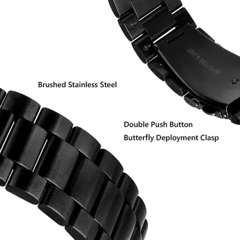 Din Oțel inoxidabil Trupa Ceas Pentru Samsung Gear S2 20mm 22mm 24mm Încheietura Curea Pentru HUAWEI Watch Sport 2 Curele