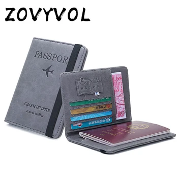 ZOVYVOL Femei Bărbați RFID Epocă de Afaceri Pașaport Acoperă Suport Multi-Funcția ID Card Bancar din Piele PU Portofel Caz de Călătorie Portmonee
