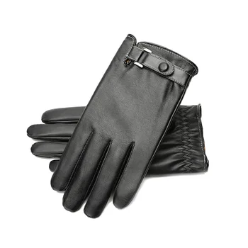 Mănuși de iarnă pentru Bărbați motociclete biciclete mănuși din piele PU luva touchscreen Ține de cald impermeabil Plus catifea îngroșare