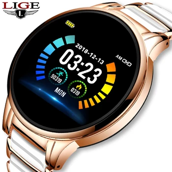 LIGE 2020 Femeie Nou Ceas Inteligent Ceas Sport ecran cu LED-uri Impermeabil Tracker de Fitness pentru Android ios Moda smartwatch Femei +Cutie
