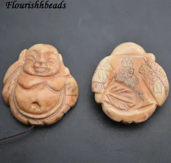 30x32mm Naturale BOU Os Sculptat Râs Buddha Pandantiv Moda se Potrivesc Bijuterii de Luare 5pc Per Lot