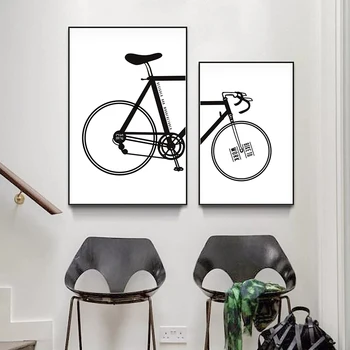 Nordic Minimalist Split Bicicleta Canvas Postere si Printuri de Arta de Perete Moderne Imagini Pictura Decorativa pentru Living Decor Acasă