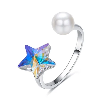 BAFFIN Chic Perle Deschide Inel Pentru Femei Partid Degetul Accesorii Colorate Cristale Swarovski De la Petrecerea de Bijuterii cel Mai bun Prieten, Cadouri